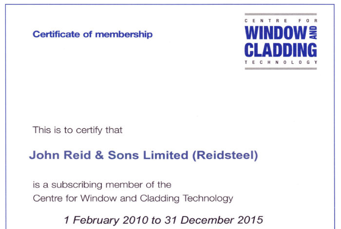 reidsteel-CWCT-certificate